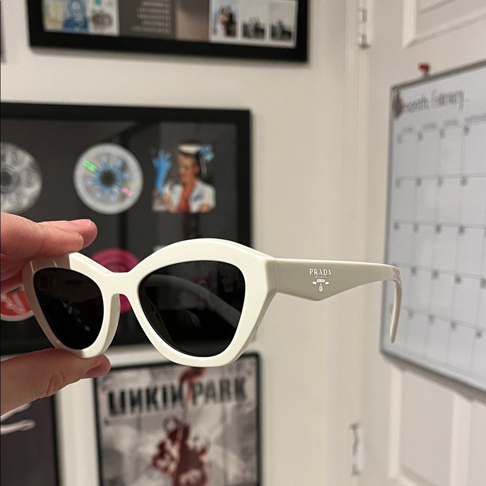 Prada Cream Cat-Eye Sunglasses